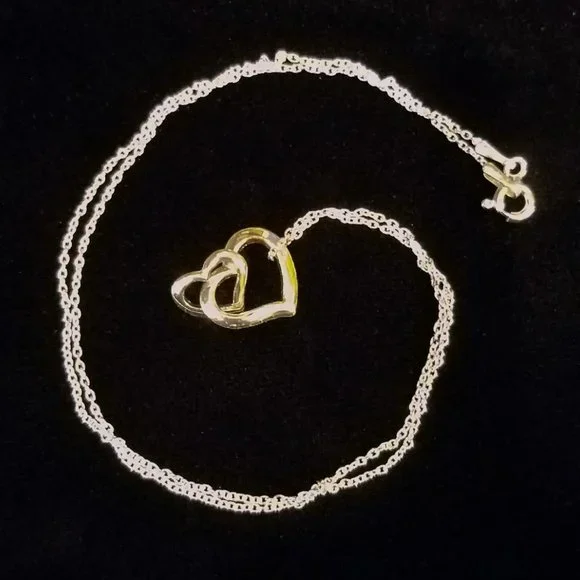 Sterling Silver Interlocked Hearts Necklace - Picture 2 of 2
